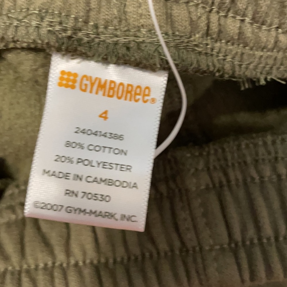 Gymboree cargo sweatpants green joggers twin preschool boys size 4 - Picture 15 of 16